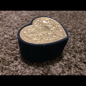 Heart gold and blue jewelry box